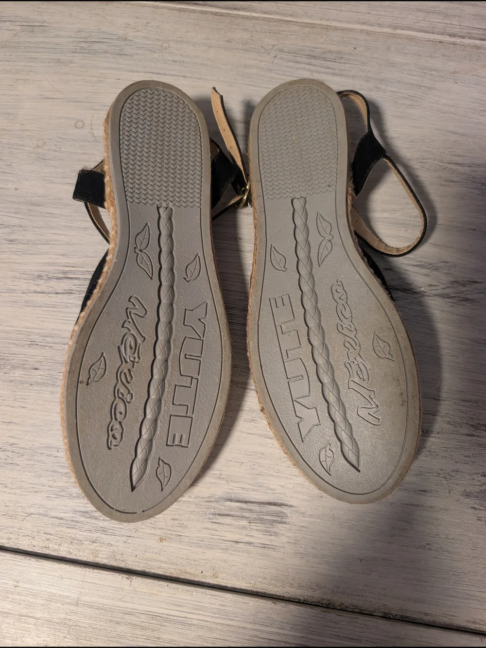 Black Embroidered Espadrille Flats with Ankle Strap